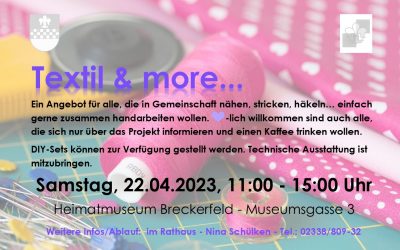 Textil & more… am Samstag, 22.04.2023