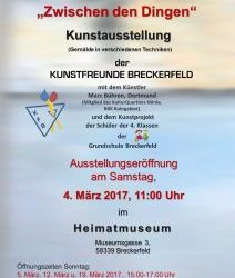 Ausstellung der Kunstfreunde Breckerfeldvom 04.03. – 19.03.2017